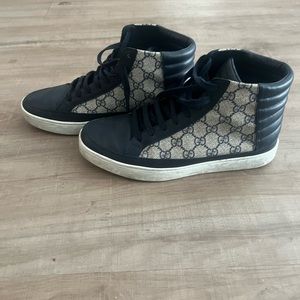 Gucci Men's Black and Tan High-Top Sneakers